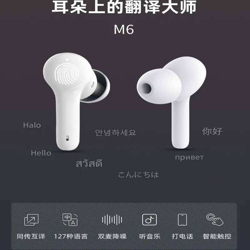 M6 Smart Bluetooth Translation Earphones