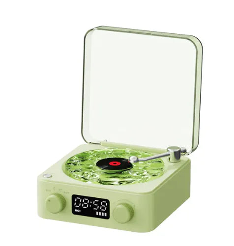 Retro Turntable Speaker Wireless Bluetooth 5.0 Vinyl Record Player with RGB Projection Lamp Effect