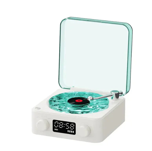 Retro Turntable Speaker Wireless Bluetooth 5.0 Vinyl Record Player with RGB Projection Lamp Effect